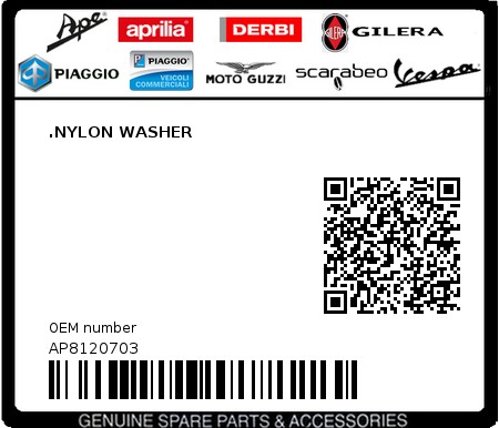 Product image: Aprilia - AP8120703 - .NYLON WASHER 