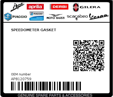 Product image: Aprilia - AP8120759 - SPEEDOMETER GASKET 