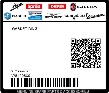 Product image: Aprilia - AP8120809 - .GASKET RING 