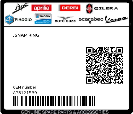 Product image: Aprilia - AP8121539 - .SNAP RING 