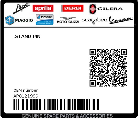 Product image: Aprilia - AP8121999 - .STAND PIN 