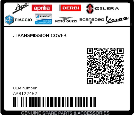 Product image: Aprilia - AP8122462 - .TRANSMISSION COVER 