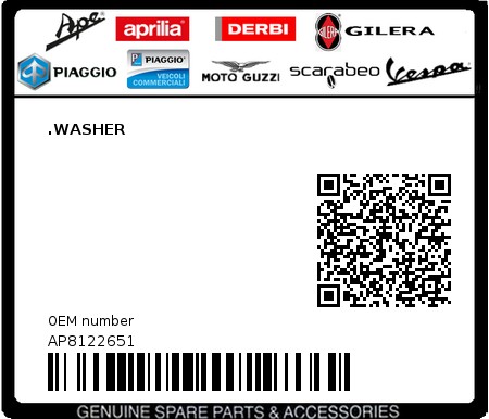 Product image: Aprilia - AP8122651 - .WASHER 