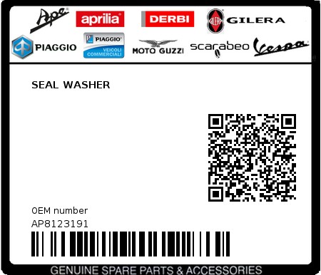 Product image: Aprilia - AP8123191 - SEAL WASHER  0