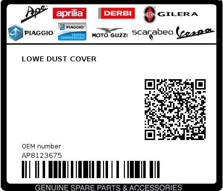 Product image: Aprilia - AP8123675 - LOWE DUST COVER  0