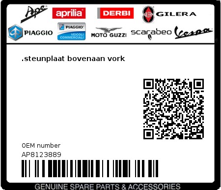 Product image: Aprilia - AP8123889 - .steunplaat bovenaan vork  0