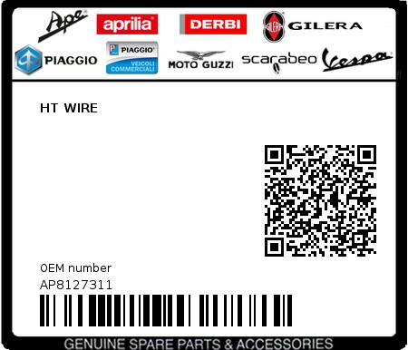 Product image: Aprilia - AP8127311 - HT WIRE 