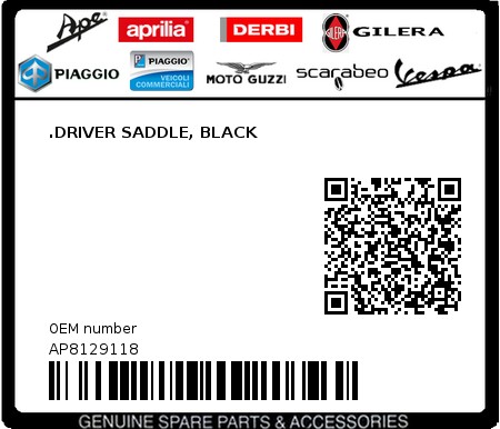 Product image: Aprilia - AP8129118 - .DRIVER SADDLE, BLACK  0