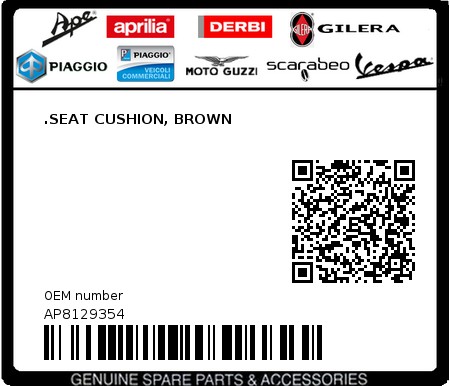 Product image: Aprilia - AP8129354 - .SEAT CUSHION, BROWN 