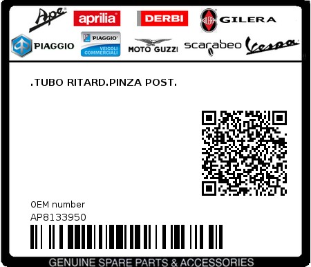 Product image: Aprilia - AP8133950 - .TUBO RITARD.PINZA POST. 