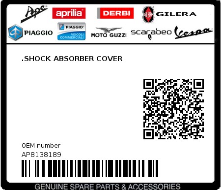 Product image: Aprilia - AP8138189 - .SHOCK ABSORBER COVER 