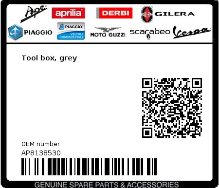 Product image: Aprilia - AP8138530 - Tool box, grey 