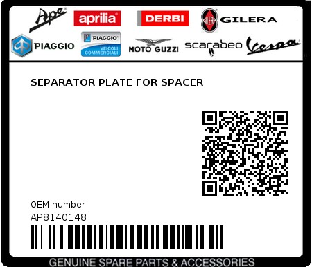 Product image: Aprilia - AP8140148 - SEPARATOR PLATE FOR SPACER 