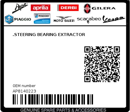 Product image: Aprilia - AP8140223 - .STEERING BEARING EXTRACTOR  0