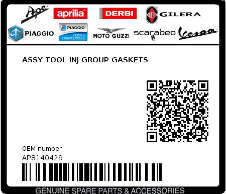 Product image: Aprilia - AP8140429 - ASSY TOOL INJ GROUP GASKETS 