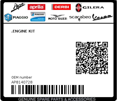 Product image: Aprilia - AP8140728 - .ENGINE KIT  0