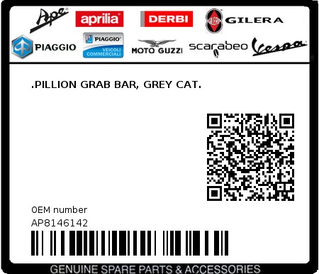 Product image: Aprilia - AP8146142 - .PILLION GRAB BAR, GREY CAT.  0