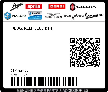 Product image: Aprilia - AP8148741 - .PLUG, REEF BLUE D14 