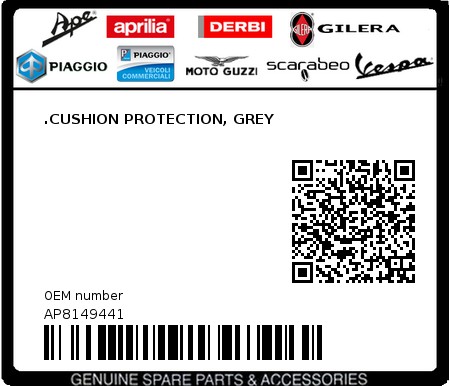 Product image: Aprilia - AP8149441 - .CUSHION PROTECTION, GREY 