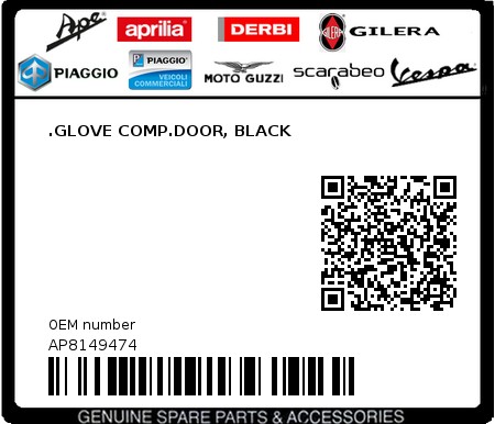 Product image: Aprilia - AP8149474 - .GLOVE COMP.DOOR, BLACK 