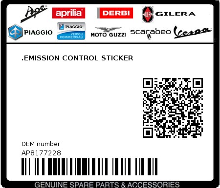 Product image: Aprilia - AP8177228 - .EMISSION CONTROL STICKER 