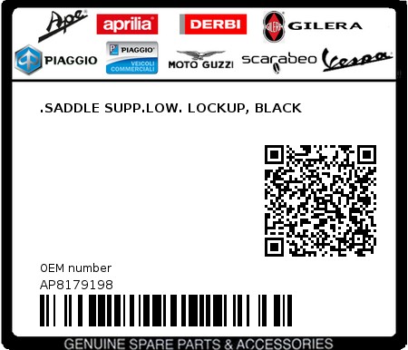 Product image: Aprilia - AP8179198 - .SADDLE SUPP.LOW. LOCKUP, BLACK  0