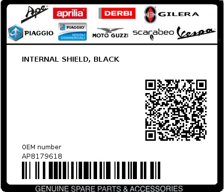 Product image: Aprilia - AP8179618 - INTERNAL SHIELD, BLACK 