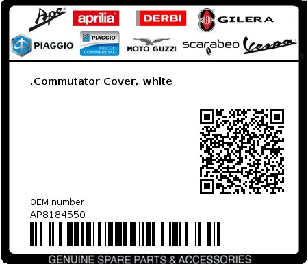 Product image: Aprilia - AP8184550 - .Commutator Cover, white 