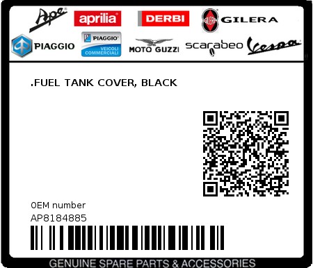 Product image: Aprilia - AP8184885 - .FUEL TANK COVER, BLACK  0