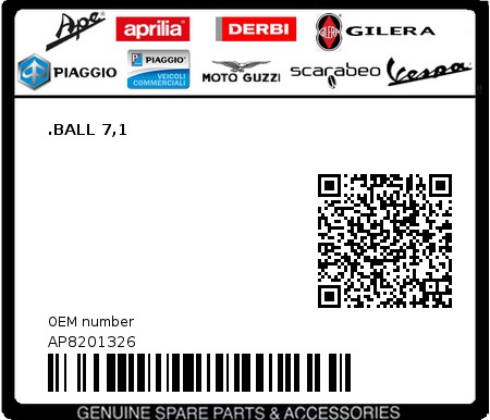 Product image: Aprilia - AP8201326 - .BALL 7,1  0