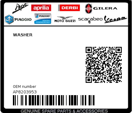 Product image: Aprilia - AP8203953 - WASHER 