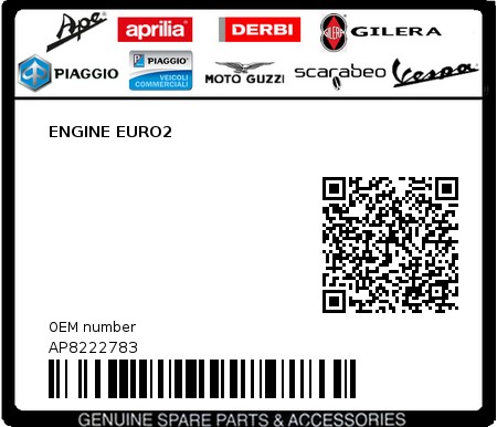 Product image: Aprilia - AP8222783 - ENGINE EURO2 