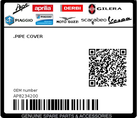 Product image: Aprilia - AP8234200 - .PIPE COVER 