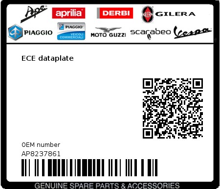 Product image: Aprilia - AP8237861 - ECE dataplate 