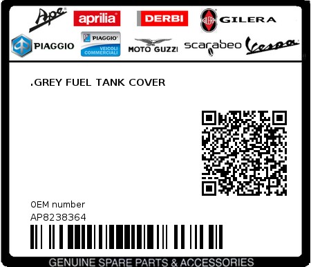 Product image: Aprilia - AP8238364 - .GREY FUEL TANK COVER  0