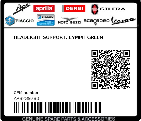 Product image: Aprilia - AP8239780 - HEADLIGHT SUPPORT, LYMPH GREEN 