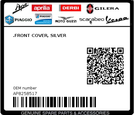 Product image: Aprilia - AP8258517 - .FRONT COVER, SILVER  0