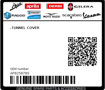 Product image: Aprilia - AP8258789 - .TUNNEL COVER  0