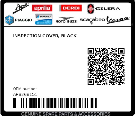 Product image: Aprilia - AP8268151 - INSPECTION COVER, BLACK 