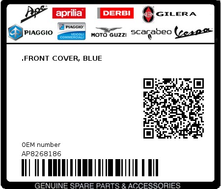 Product image: Aprilia - AP8268186 - .FRONT COVER, BLUE 