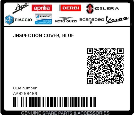 Product image: Aprilia - AP8268489 - .INSPECTION COVER, BLUE 