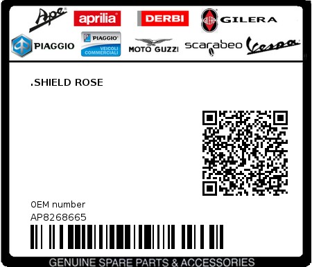 Product image: Aprilia - AP8268665 - .SHIELD ROSE  0