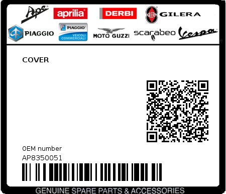 Product image: Aprilia - AP8350051 - COVER  