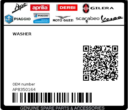 Product image: Aprilia - AP8350164 - WASHER  