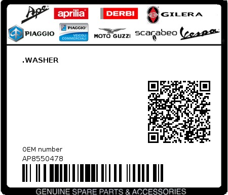 Product image: Aprilia - AP8550478 - .WASHER 