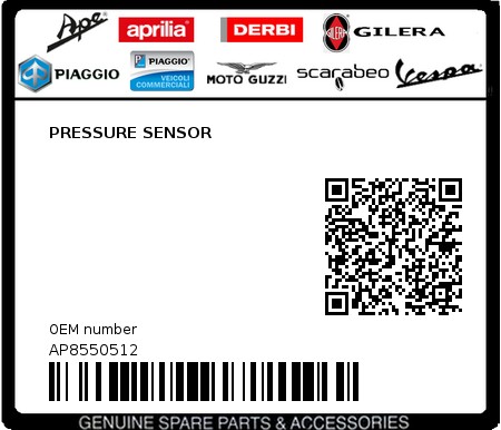 Product image: Aprilia - AP8550512 - PRESSURE SENSOR 