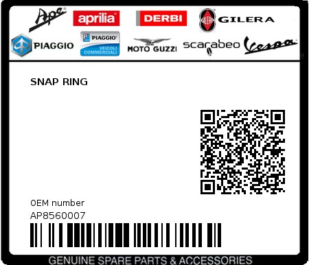 Product image: Aprilia - AP8560007 - SNAP RING  0