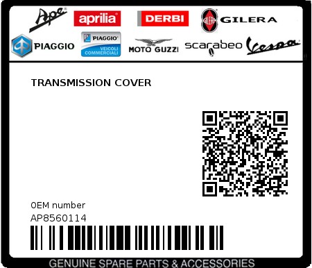 Product image: Aprilia - AP8560114 - TRANSMISSION COVER 