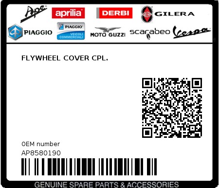 Product image: Aprilia - AP8580190 - FLYWHEEL COVER CPL. 