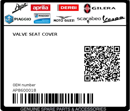 Product image: Aprilia - AP8600018 - VALVE SEAT COVER  0